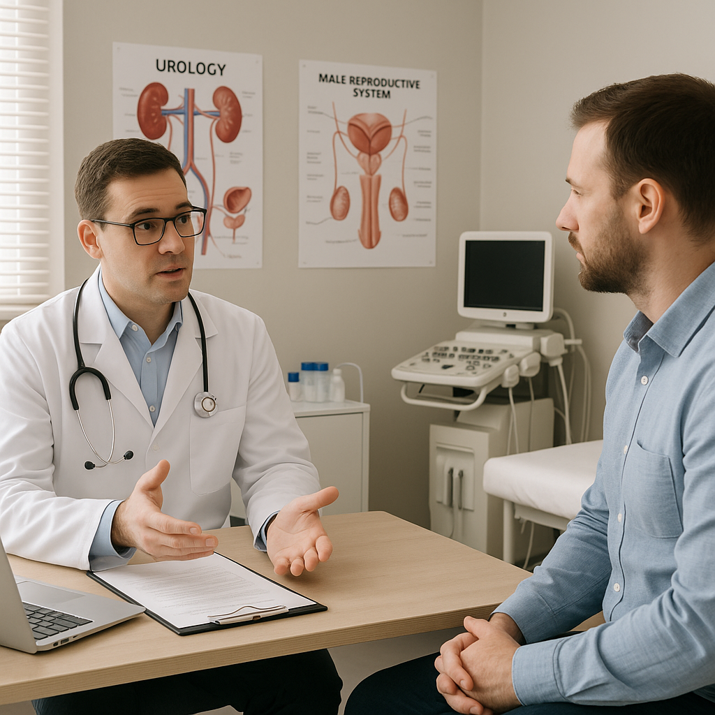 A professional medical consultation room with a ur