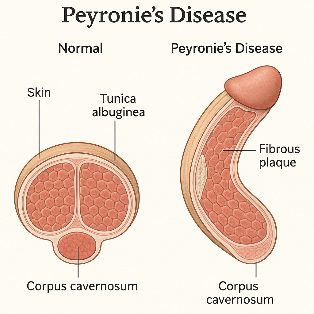 Medical illustration showing the anatomical change