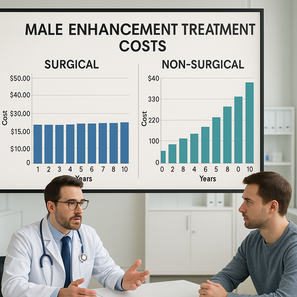 Side-by-side comparison chart showing surgical and