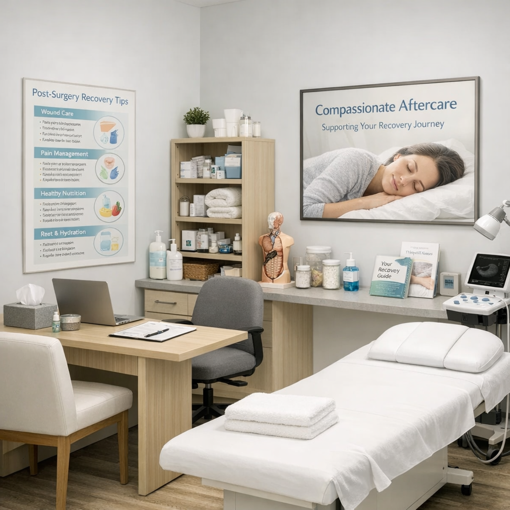 Professional Medical Consultation Room with Aftercare Focus